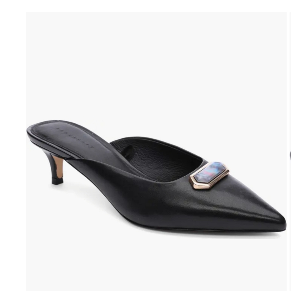 Sanctuary All Night Pointed Toe Kitten Heel Mules | Black | Size 8 | NIB - Picture 2 of 2